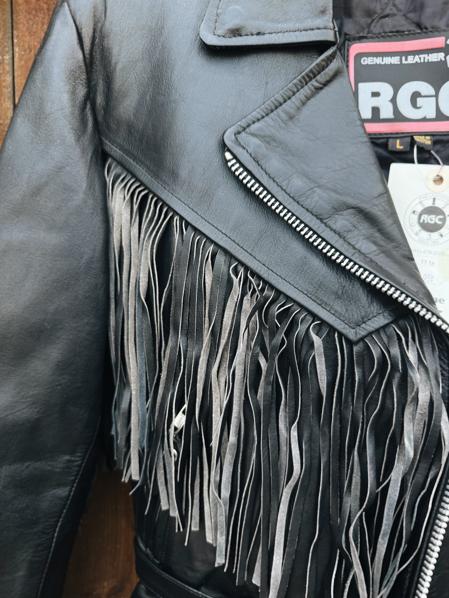LEATHER FRINGE MOTO JACKET