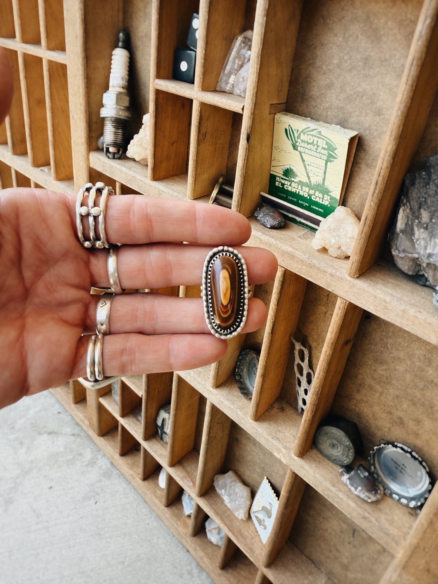 ANTIQUE PETRIFIED WOOD RING