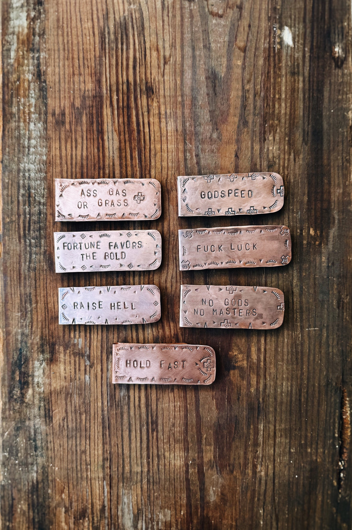 "HOLD FAST" COPPER MONEY CLIP