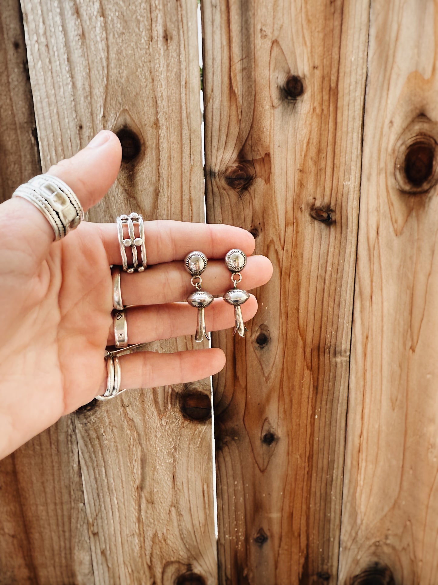 ZUNI SQUASH BLOSSOM EARRINGS
