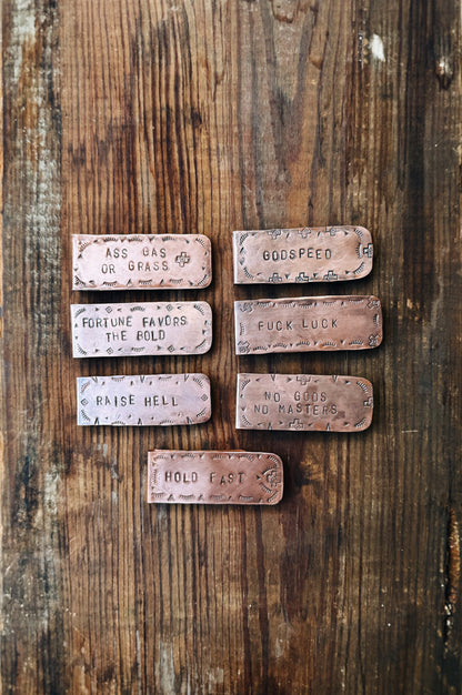"HOLD FAST" COPPER MONEY CLIP